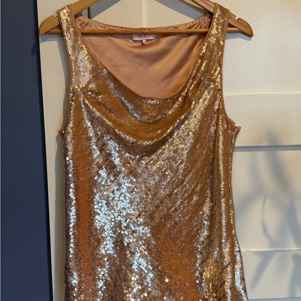 Parker Rose Gold Sequin Tank Top